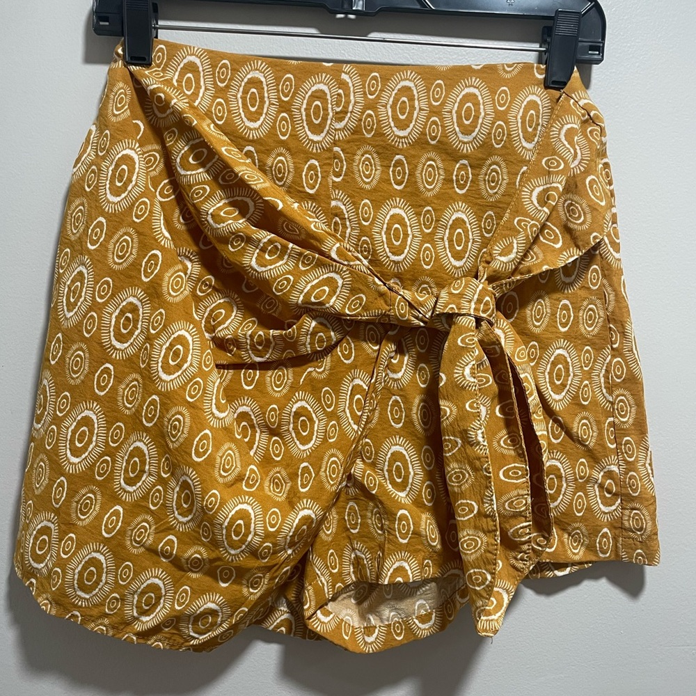 ZARA Yellow Patterned Shorts